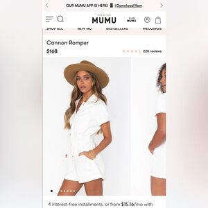 Show Me Your Mumu Cannon Romper white